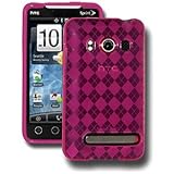 Pink Cruzer Argyle High Gloss TPU Soft Gel Skin Case - For HTC EVO 4G