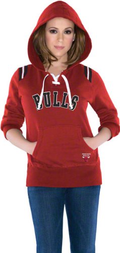 Chicago Bulls Women's Touch Laced Up Fleece Hooded Sweatshirt - by Alyssa Milano at Amazon.com