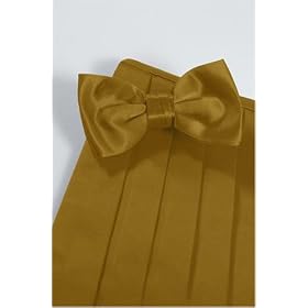 Bowtie and Cummerbund Set - Luxury Satin Gold