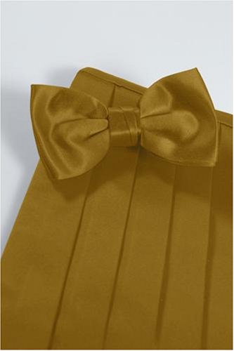 Bowtie and Cummerbund Set - Luxury Satin Gold