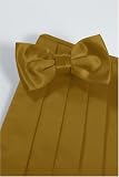 Bowtie and Cummerbund Set - Luxury Satin Gold