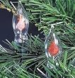 Set of 10 Flicker Candle Flame Novelty Christmas Lights - Green Wire