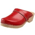 Cape Clogs Women's Holiday Red Wooden Swedish Clog