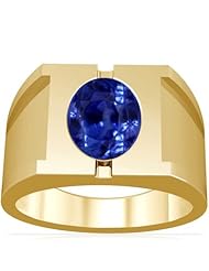 18K Yellow Gold Oval Cut Blue Sapphire Solitaire Ring