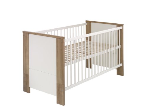 Schardt 04 661 51 02 - Kombi-Kinderbett Cube, Bett ohne Bettseiten, nussbaum/wei&szlig;, 70 x 140 cm
