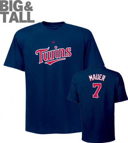 Joe Mauer Big & Tall Minnesota Twins #7 Name and Number T-Shirt