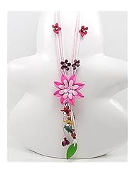 Pink Flower Cotton Necklace