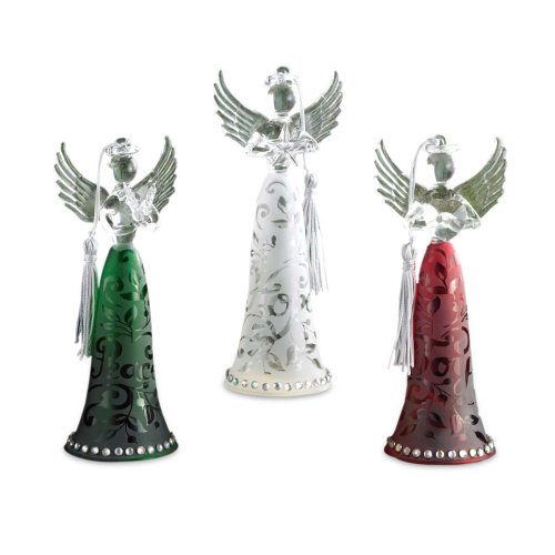 Lenox Joyous Tidings Angels Crystal, Christmas Ornaments, Set of 3