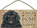 A house is not a home without Newfoundland Dog - 5" x 10" Door Sign