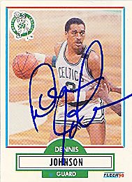 Dennis Johnson Boston Celtics Autographed / Signed 1990 Fleer Card #9