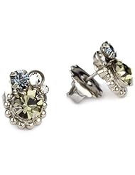 Sorrelli "Pewter" Crystal Cluster Silver-Tone Stud Earrings