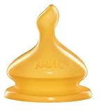 Produkt-Bild: NUK 10120006 - First Choice Anti-Colic Weithals-Flaschensauger Latex, kiefergerechte NUK Form, Gr&ouml;&szlig;e 1 (0-6 Monate) S f&uuml;r Tee,  2 St&uuml;ck