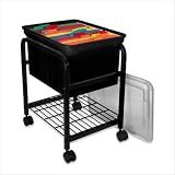 INN55805 - Hanging File Cart,w/ Clear Lid,15-5/8x18x25-5/8,Black