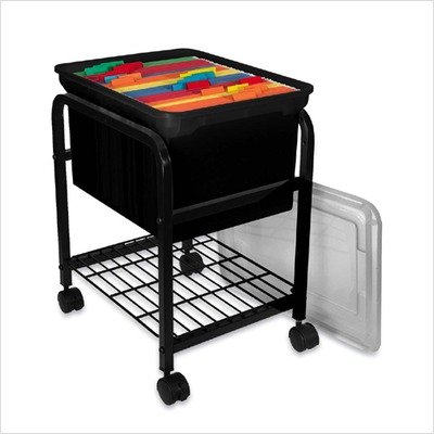 INN55805 - Hanging File Cart,w/ Clear Lid,15-5/8x18x25-5/8,Black