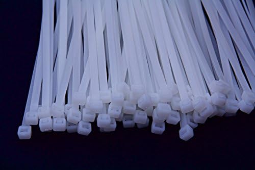 QualGear CT6-W-100-P Self-Locking Cable Ties, 14-Inch, White 100/Poly Bag