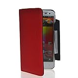 Mooncase Litchi Skin Style Wallet Card Pouch Devise Leather Case Cover With Screen Protector for Htc Sensation XL X315 G21 Red