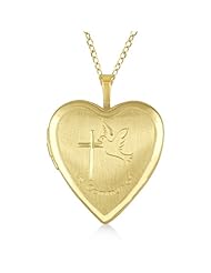 First Holy Communion Design Religious Pendant Necklace With Chain 14K Yellow Gold Vermile