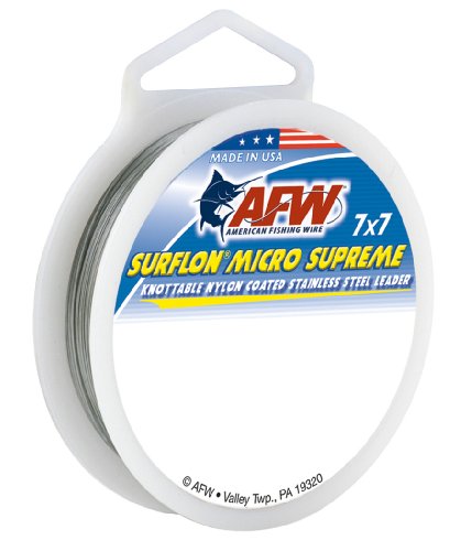 American Fishing Wire Surflon Micro Supreme Nylon Coated 7x7 Stainless Steel Leader Wire - Bright Color - 13 Pound Test - 5-Meter