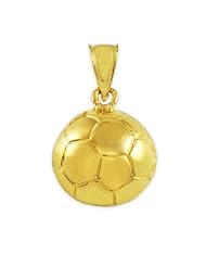 14k Gold Diamond-Cut Sports Charm Soccer Ball Pendant