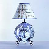 Snow Wolf Plate and Lamp Set - Style 33770