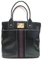 Tommy Hilfiger Tommy Tote / Handbag -Solid Black, Purple Stripe