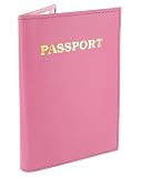 Leather Cover Passport Holder Travel Wallet Hot Pink