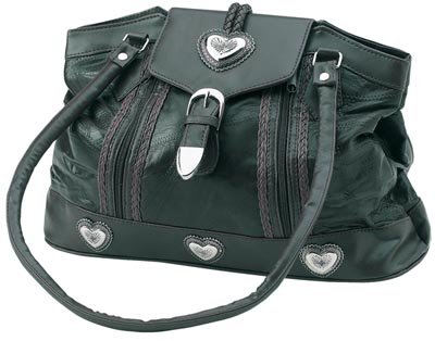 (C) BLACK LAMBSKIN LARGE PURSE