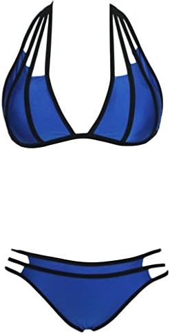 LymanC Women's Two Piece Strappy Cut out backless Bikini Swimsuits swimwear
