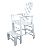 Polywood Outdoor Furniture South Beach Lifeguard Chair, White-Recycled Plastic Materials