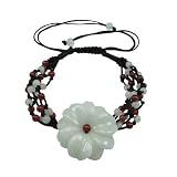 Daisy Dust Red and Green Jade Black Cord Bracelet