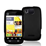 Black Rubberized Snap-On Hard Skin Case Cover for Motorola Citrus WX445 Pho ....