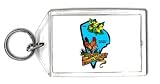 Keychain with violet, rhode island red chicken, state bird, state flower, Rhode Island, state