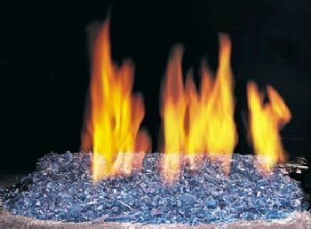 40 LB Sapphire Colored Glass for Peterson burner systems and gas firepits