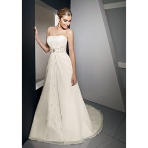 Delicate Chiffon with Crystal Beaded Wedding Gown