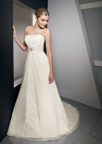 Delicate Chiffon with Crystal Beaded Wedding Gown