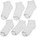 Gold Toe Girls Flat Knit Quarter Socks, 6-Pairs, White, Youth Large