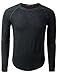 Doublju Mens Long Sleeve Athletic Crew Neck Stitch Raglan Sweatshirt