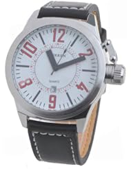 Orient Idea Ori-0425E Unisex Round Dial Quartz Wrist Watch with Synthetic Leather Band for Men & Women