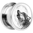 2 Gauge Steel Howling Wolf Screw Fit Plug