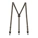 Suspender Store Mens TAN/HUNTER Striped Y-Back Clip Suspenders - 1 Inch Wide