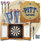University of Pittsburgh Dart Cabinet with Darts and Board