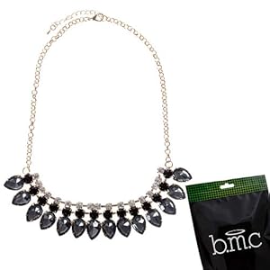 BMC Flashy Sensual Multicolor Rhinestone Bubble Bib Collar Womens Fashion Statement Party Necklace Costume Pendant Jewelry Lot - COLOR: DARK GRAY, Blingtastic Collection