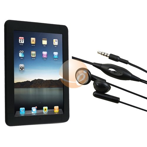 Black Silicone Skin Case + Hands free Retractable Stereo Headset w/ Mic for Apple iPad 16GB / 32GB / 64GB 41gKR1knhEL Black Silicone Skin Case + Hands free Retractable Stereo Headset w/ Mic for Apple iPad 16GB / 32GB / 64GB