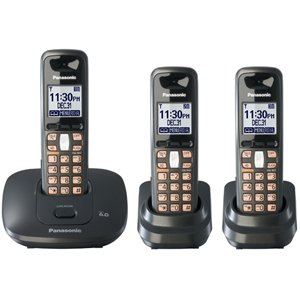 Panasonic DECT 6.0 Expandable Cordless Telephone with 3 Handsets (KX-TG6413T)