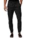Mens Black Twill Chino Jogger Pants Cargo Slacks Tapered Cotton Trousers