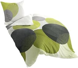 Bierbaum 6155_06 Mako-Satin-Bettw&auml;sche Dessin, 135 x 200 cm und 80 x 80 cm, kiwi 06