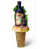Vino Chateau Merlot Grapes Wine Cork Bottle Topper