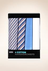 4 Pack - Pure Cotton Assorted Handkerchiefs