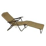 Outdoor Patio Padded Sling Folding Lounger - Brown - Set of 4