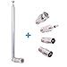 Fancasee FM Antenna Telescopic 75 Ohm Screw F Male Plug Antenna with PAL BNC 3.5mm Jack Connector Adapter FM Radio Antenna for AV Stereo Receiver Home Theater Amplifier System Indoor Outdoor